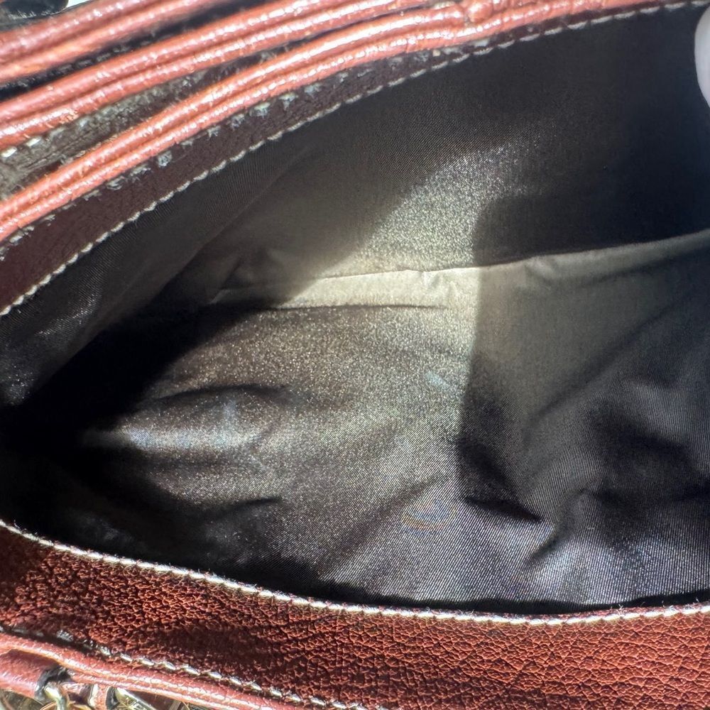 BVLGARI Brown Grained Leather Becky Handbag - Picture 14 of 16